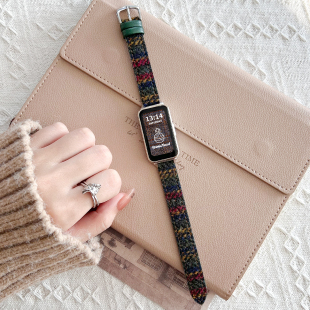 band7nfc版 8表带秋冬新款 腕带舒适创意荣耀智能运动手表6pro手表带高级感八九十代毛昵女生 适用华为手环10