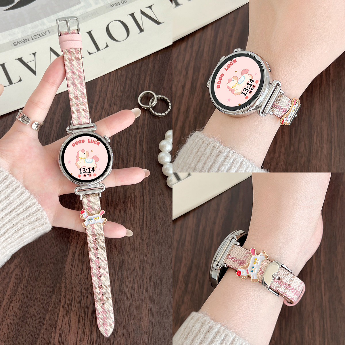 适用小米watch5表带新款真皮毛呢xiaomi watchs4高级感手表带watchs4sport女款watch s3智能2运动s4 41mm腕带,智能设备,智能手表手环表带/腕带,淘宝优惠券,粉丝福利购,淘宝优惠卷