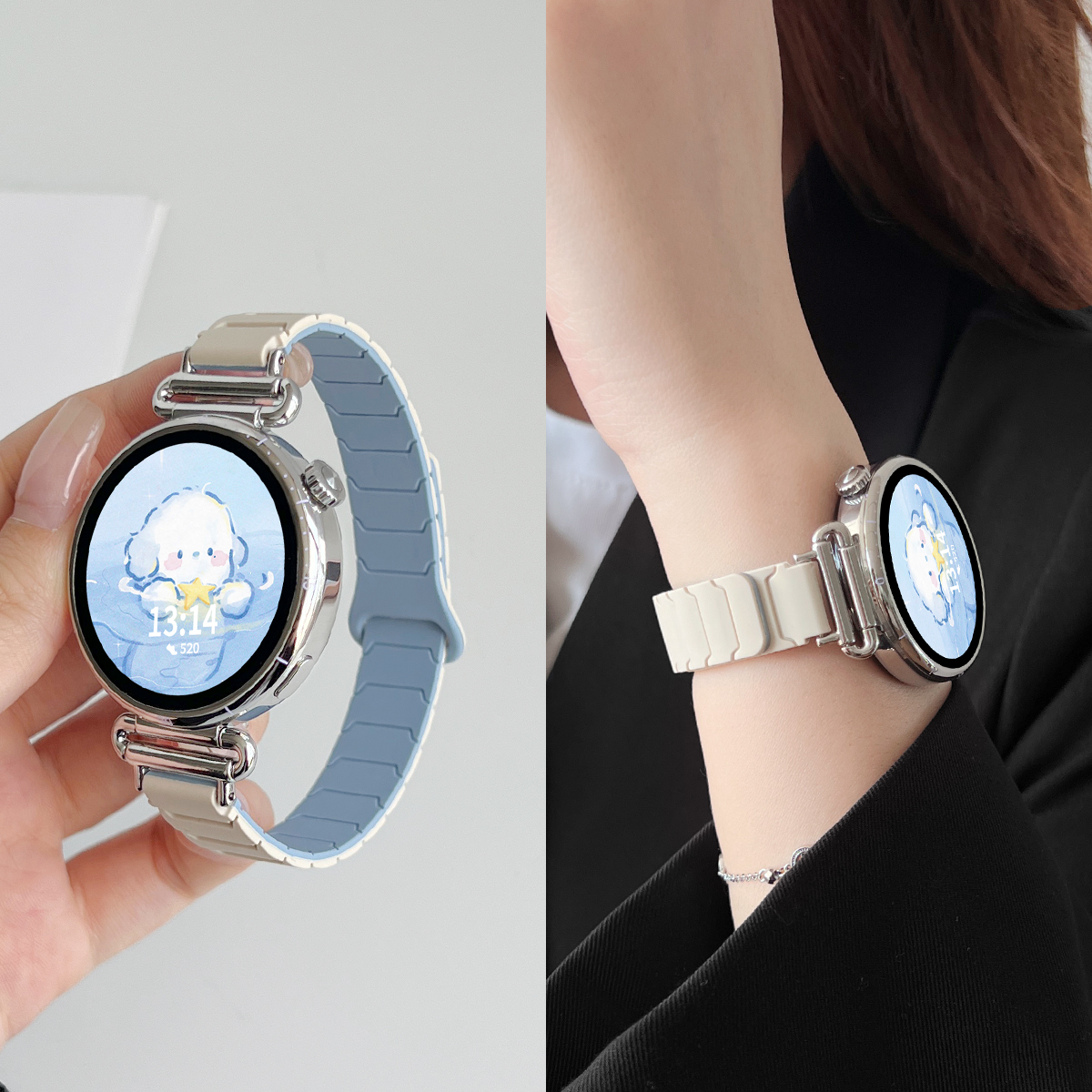 适用oppox2mini表带铠甲硅胶磁吸