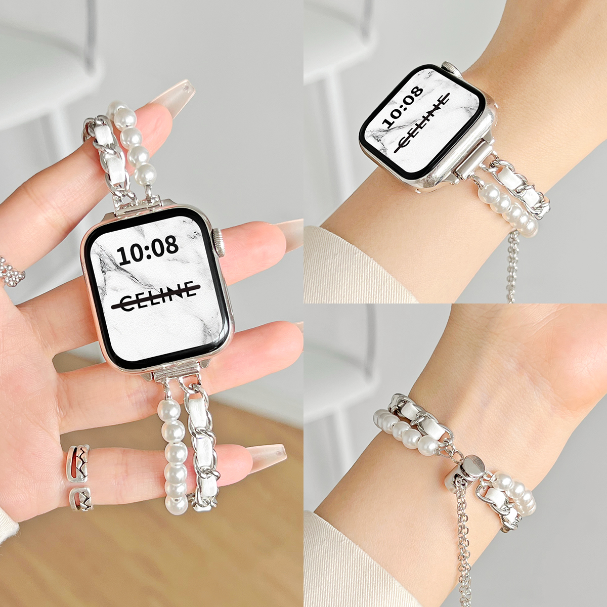 iwatchs10表带小香风珍珠手链