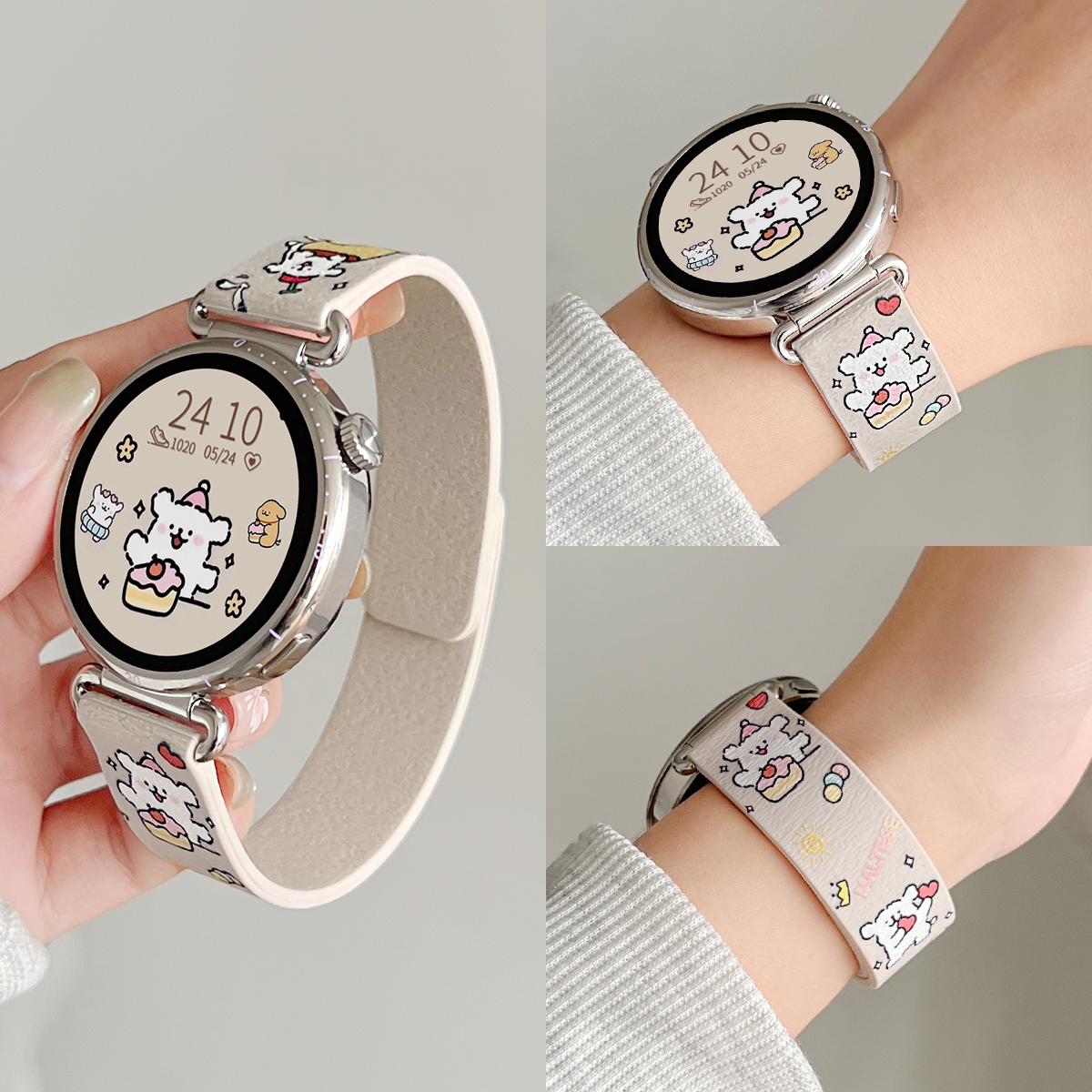 适用小米手表s4印花硅胶磁吸表带