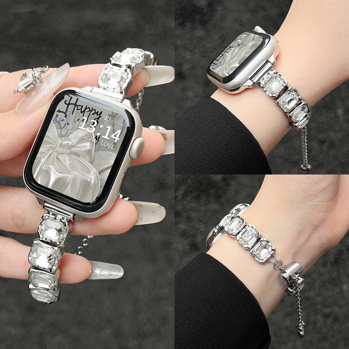 iWatchs10表带新款金属方钻表链