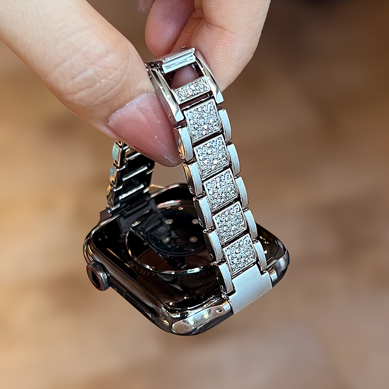 iwatch10/9满钻金属手表带送壳膜