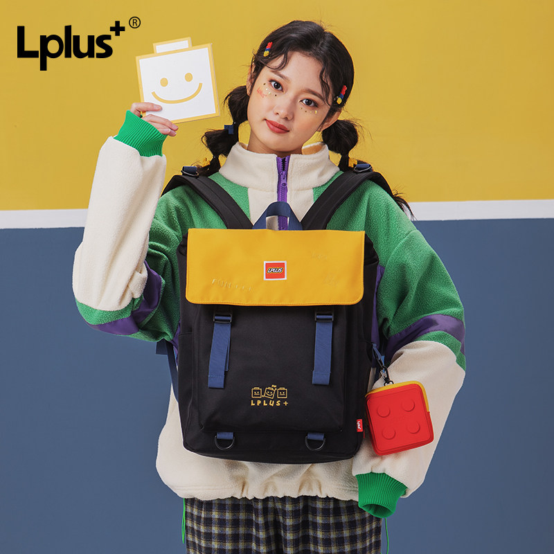 {专属}Lplus+2022年电脑双肩包休闲背包ins大容量学生书包男女孩