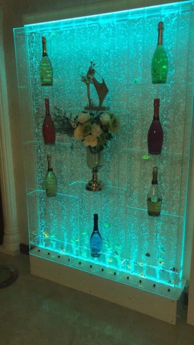 水幕墙酒柜屏风客厅鱼缸 装饰玄关隔断流水墙 亚克力气泡墙加湿墙