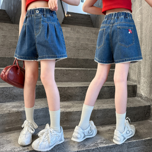 大童儿童洋气薄款 2026新款 夏天裤 子外穿夏季 女童短裤 牛仔热裤 夏装