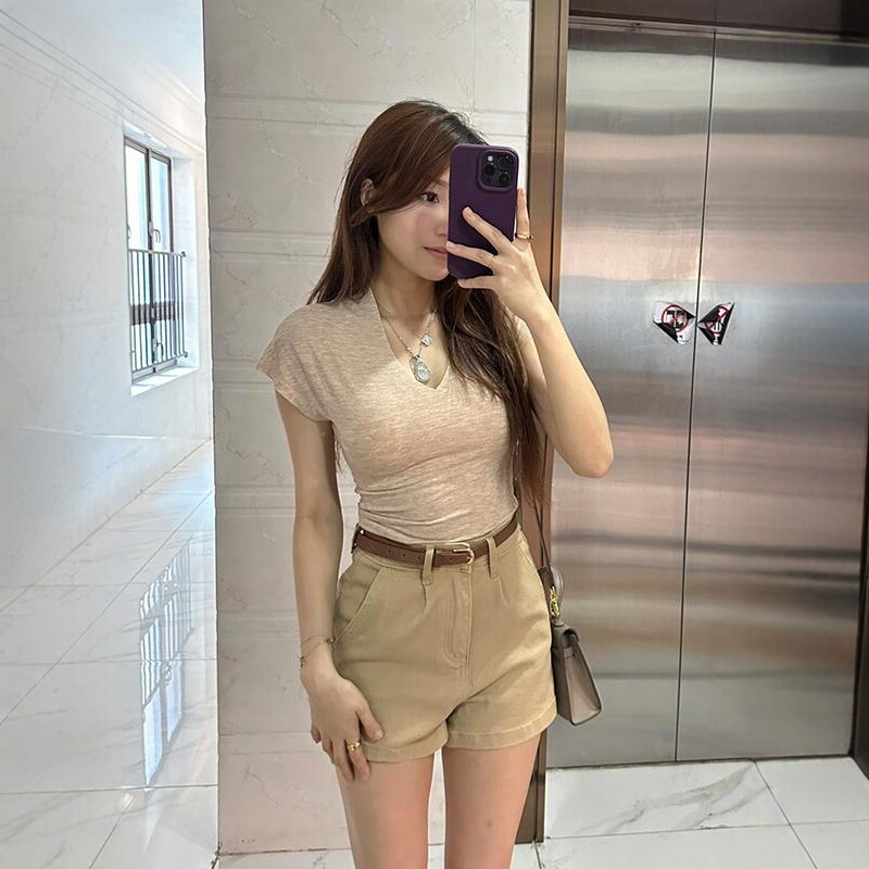 简约百搭牛仔短裤女2025夏季牛仔裤