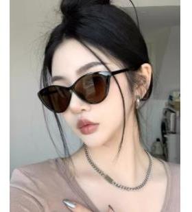 2023复古猫眼黑框茶色网红偏光gm墨镜女潮方圆脸显瘦高级感太阳镜