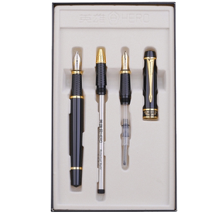 HERO/英雄7032钢笔墨水礼盒套装美工笔钢笔弯头书法男书写学生专用礼盒套装送礼成人练字笔定制钢笔免费刻字