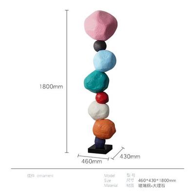 直销落地玻璃钢抽象雕塑n仿石头摆件售楼处酒店民宿样板房间装置