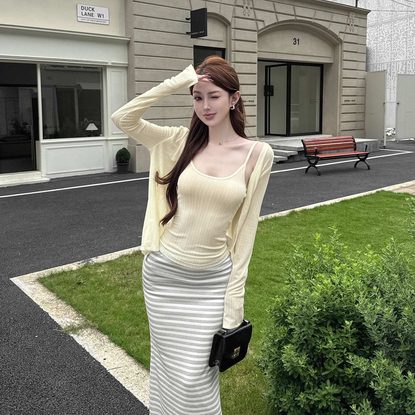 GirlsAt18 温柔风套装女夏季显瘦吊带背心针织开衫半身裙三件套