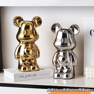 网红陶瓷暴力熊存钱罐2025新款轻奢高颜值桌面客厅玄关电视柜摆件