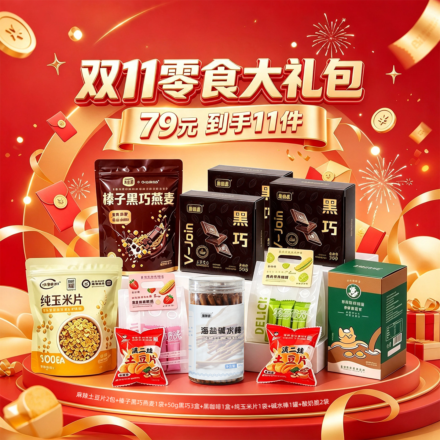 【双11抢先购】零食大礼包1210g送儿童女友整箱礼物零食送礼组合