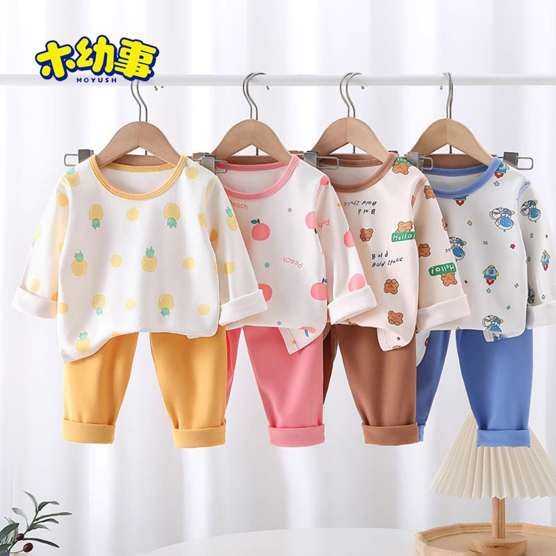 儿童德绒内衣套装保暖春秋季