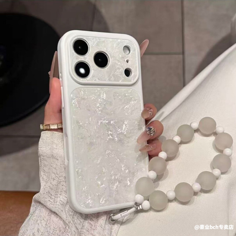 秒变17大视窗珠光贝壳纹适用iPhone17promax手机壳新款苹果16promax高颜值15p轻奢高级感14小众防摔保护套女