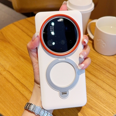 14ultra旋转磁吸支架素皮硅胶壳