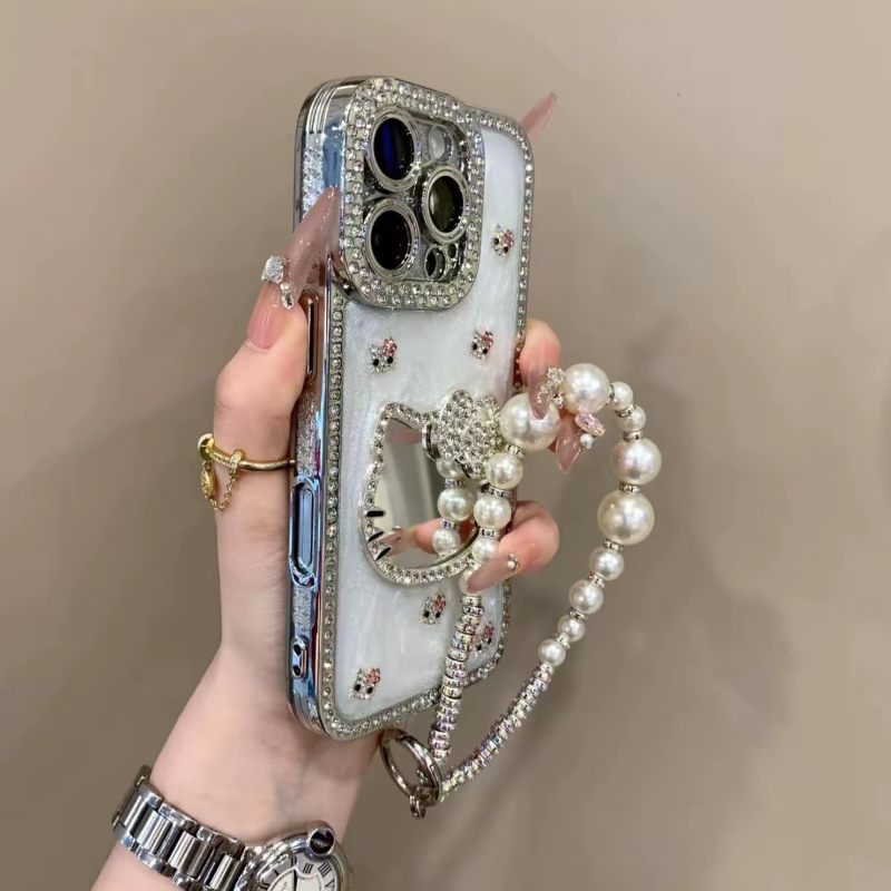 高级感镶钻边框猫咪蝴蝶结全包壳