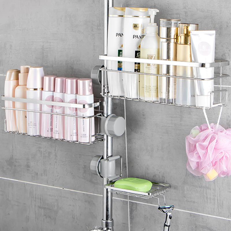 花洒免打孔置物架304不锈钢