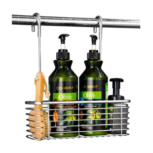 浴室挂篮花洒置物架淋浴房304不锈钢免打孔洗澡间沐浴露收纳架子