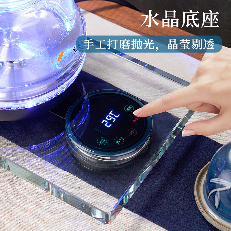 玉焰全自动底部上水电热水壶保温一体家用特价水晶遥控玻璃养生壶