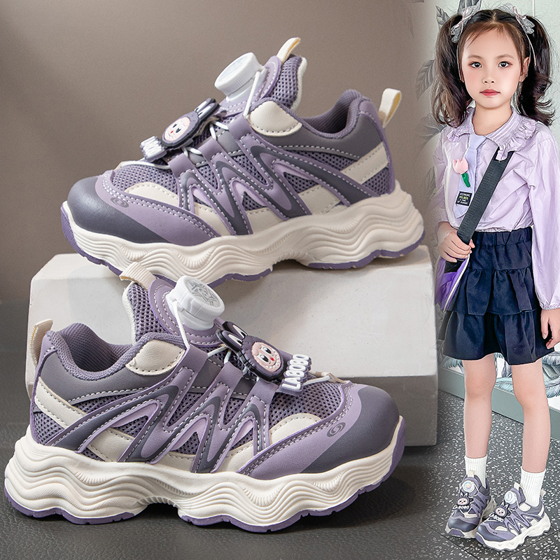 耐NK鞋克女童运动鞋2025春秋新款时尚休闲鞋旋钮儿童跑步鞋软底女