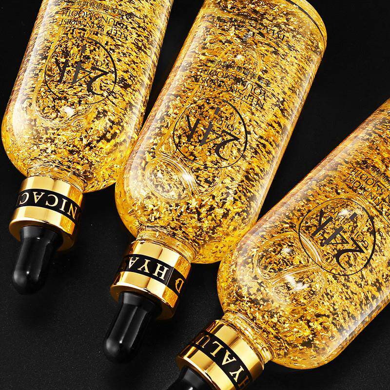 24k黄金精华原液女士正品保湿保湿去黄提亮肤色100ml*3