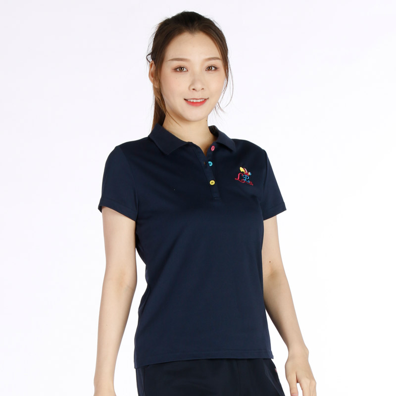La Pagayo拉柏家雅女装针织弹力大码衫POLO领修身时尚运动休闲T恤