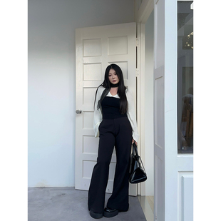 针织衫 早秋撞色V领设计感长袖 女上衣 希伯来语 大小姐微胖大码