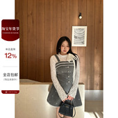 甜美千金蕾丝内搭毛呢背带连衣裙套装 大小姐微胖大码 佩茨少女