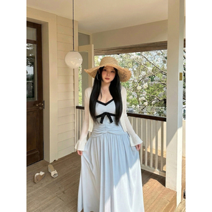 大小姐微胖大码百搭白色喇叭袖针织开衫外套女夏防晒短款披肩外搭