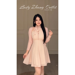 法式 夏季 纯欲之约 飘带收腰显瘦气质连衣裙 大小姐