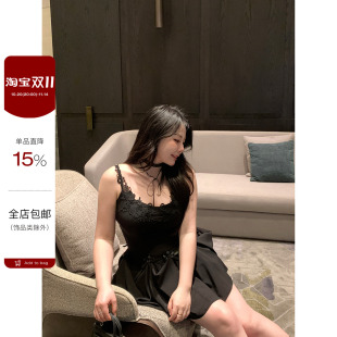 大小姐微胖大码 三穿设计感蝴蝶结绑带收腰吊带连衣裙 私有浪漫