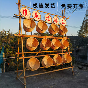 投球投沙包游戏道具景区竹架子竹筐集市古风蹴鞠投壶游戏场景布置