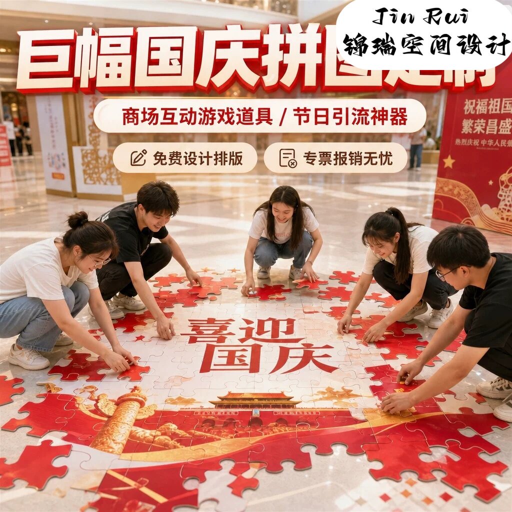 国庆企业团建超大巨幅拼图定制图片