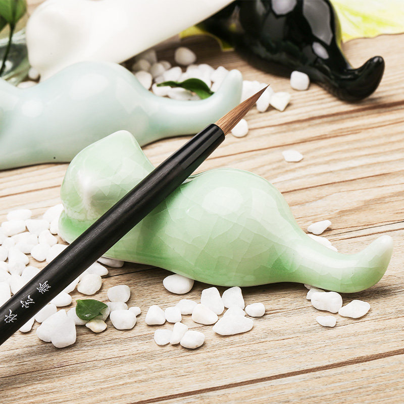 马蒂尼创意动物笔搁水彩笔笔架个性笔架陶瓷可爱小猫笔搁 毛笔笔架