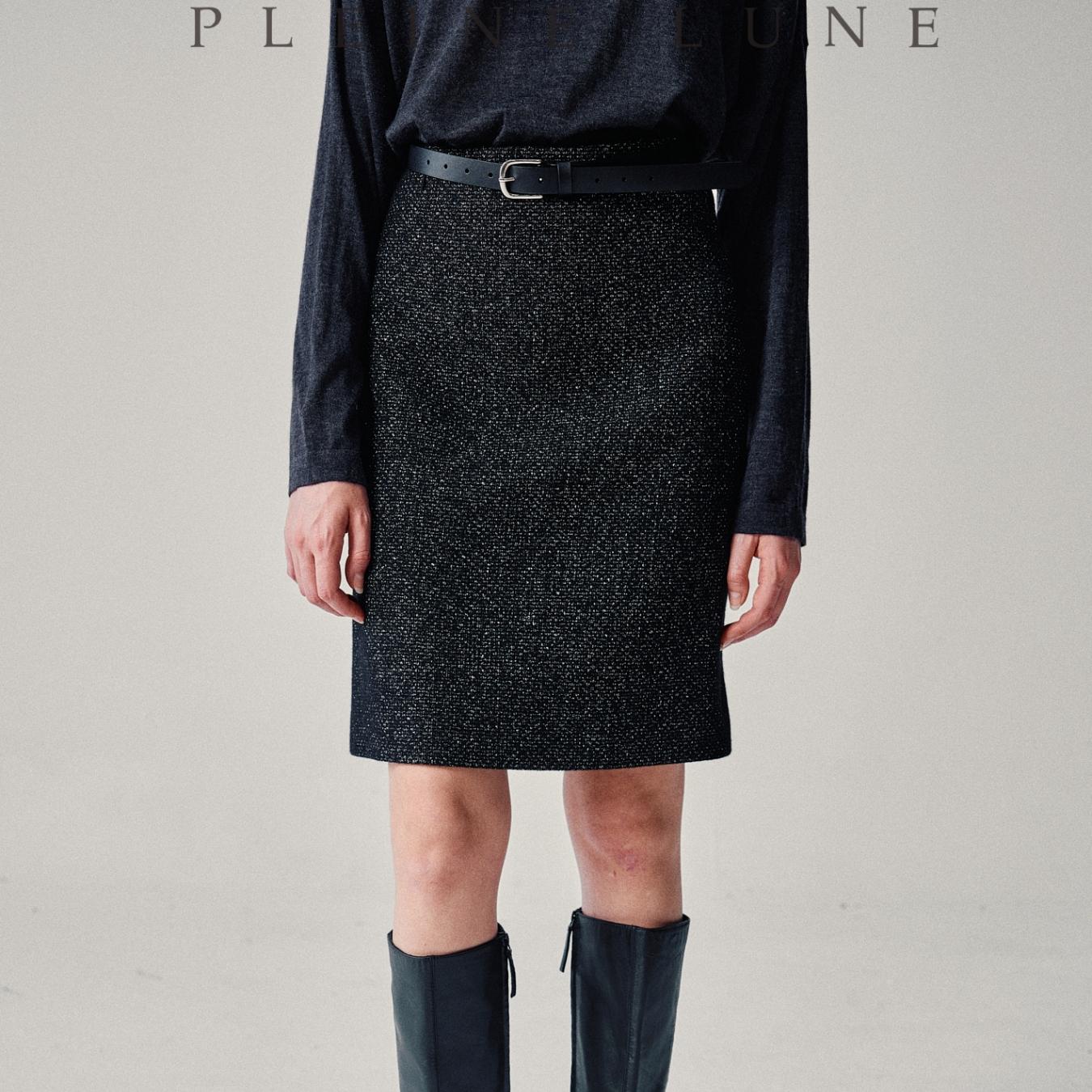 PL短裙直筒小香风H粗花呢半身裙