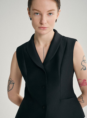 pleine lune 真丝羊毛收腰马甲