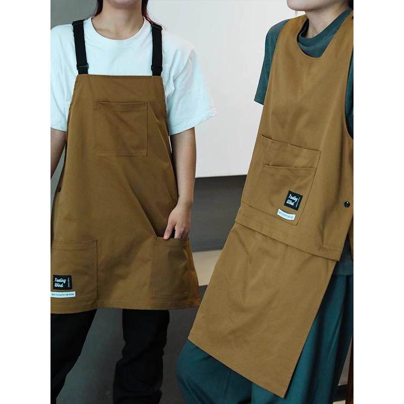 工装定马甲围裙罩衣男咖作啡师女厨房烘焙餐饮专用防水ZVC工服制