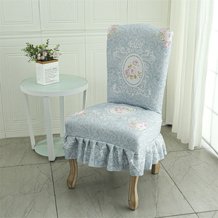加厚通用欧式椅子套万能坐垫靠背连体罩美式弧形餐桌板凳座椅套罩