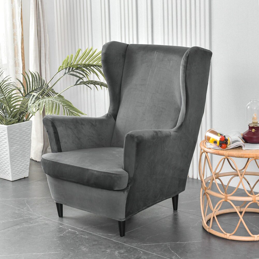 万能老虎凳椅子套毛绒弹力单人沙发椅套美式沙发罩防尘套全包盖巾