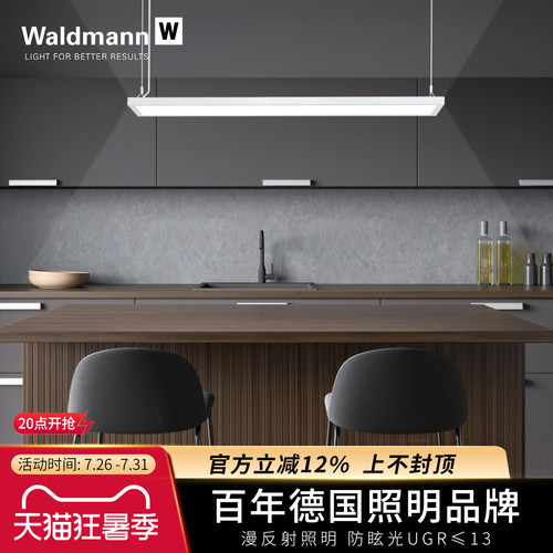 waldmann工业风漫反射吊灯护眼