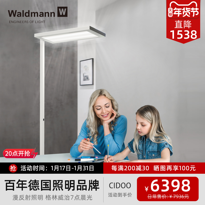 德国沃达迈Waldmann儿童护眼落地灯 学生钢琴学习书桌台LED大路灯