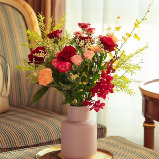 包月鲜花云南昆明基地直发混搭水养插花束一周一花月订玫瑰鲜切花