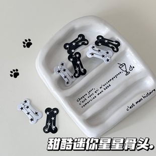 迷你星星骨头金属烤漆BB夹2cm可爱甜酷发夹五角星发饰儿童发卡