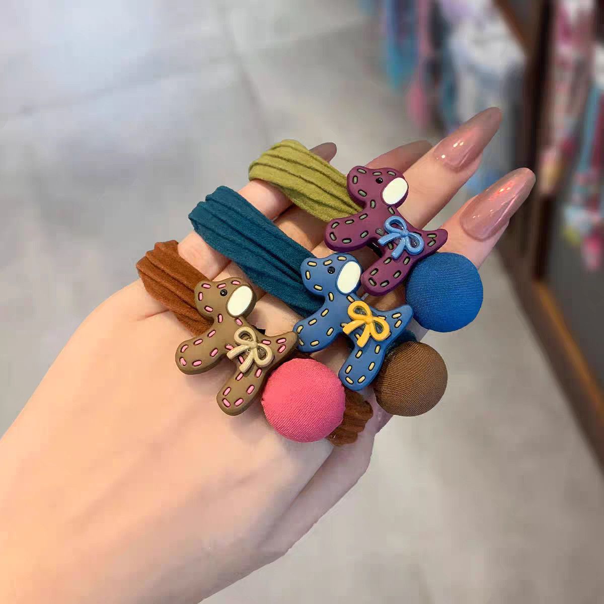 可爱小狗蝴蝶结圆球皮筋甜美发圈高级感新款头绳扎马尾发绳头饰女