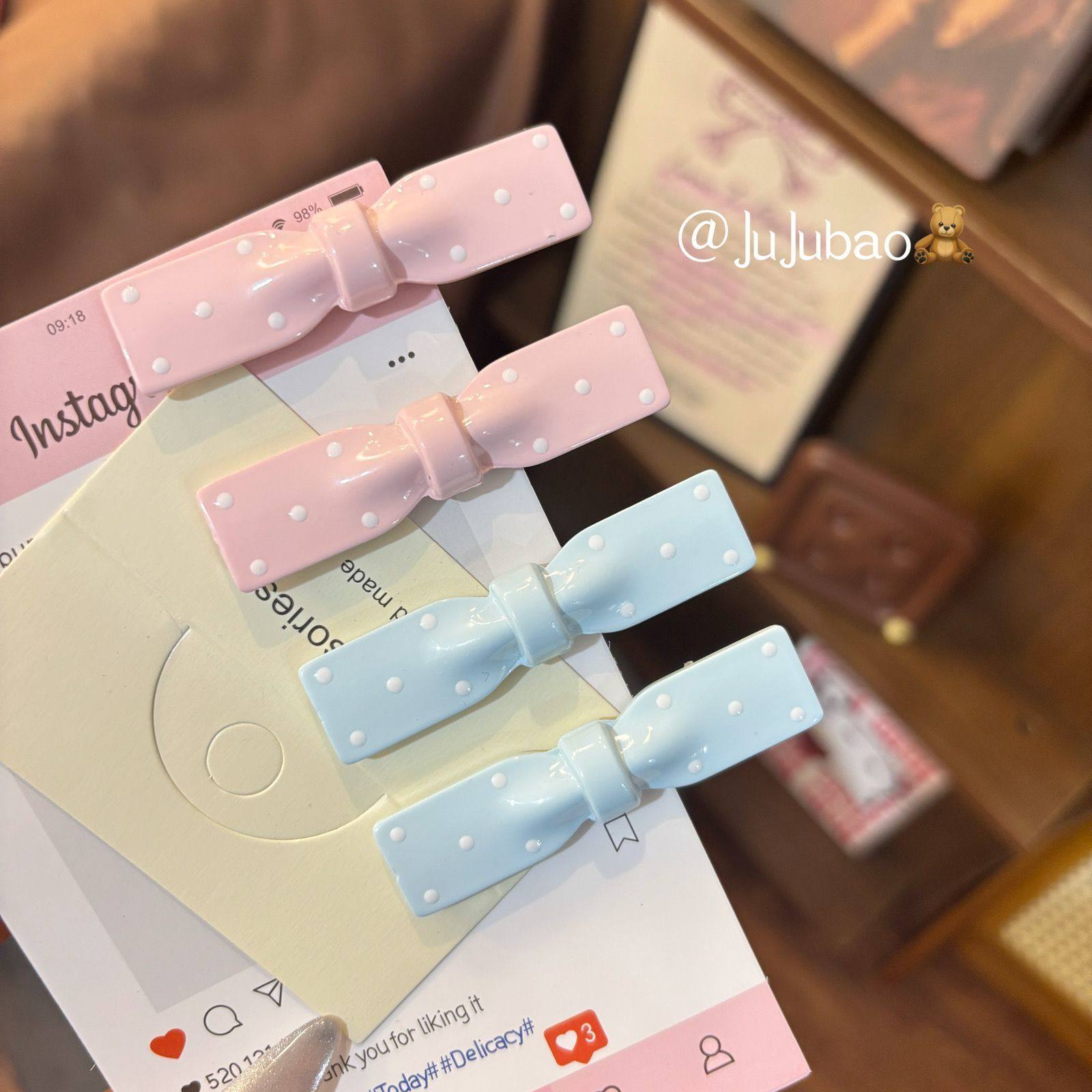 韩系简约粉蓝波点粉色鸭嘴ins春夏蝴蝶结百搭海边夹小众头饰,饰品/流行首饰/时尚饰品新,发饰,淘宝优惠券,粉丝福利购,淘宝优惠卷