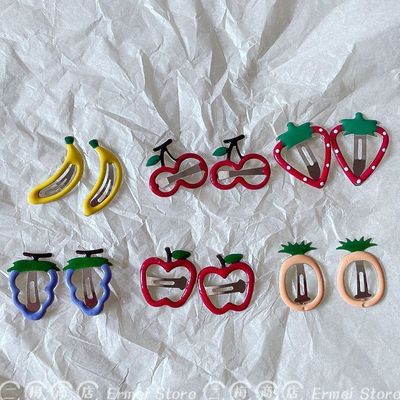 可爱到没话说 !韩国水果BB夹少女心香蕉草莓刘海边夹童趣侧边夹