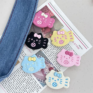 可爱磨砂小鱼kt猫发夹磨砂少女心刘海夹日系百搭学生卡通头饰儿女