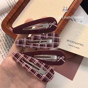 韩系少女安可拉红复古新款发饰BB甜美刘海可爱bb头饰发夹侧边发卡