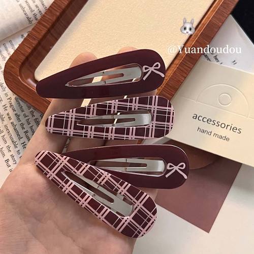 韩系少女安可拉红复古新款发饰BB甜美刘海可爱bb头饰发夹侧边发卡